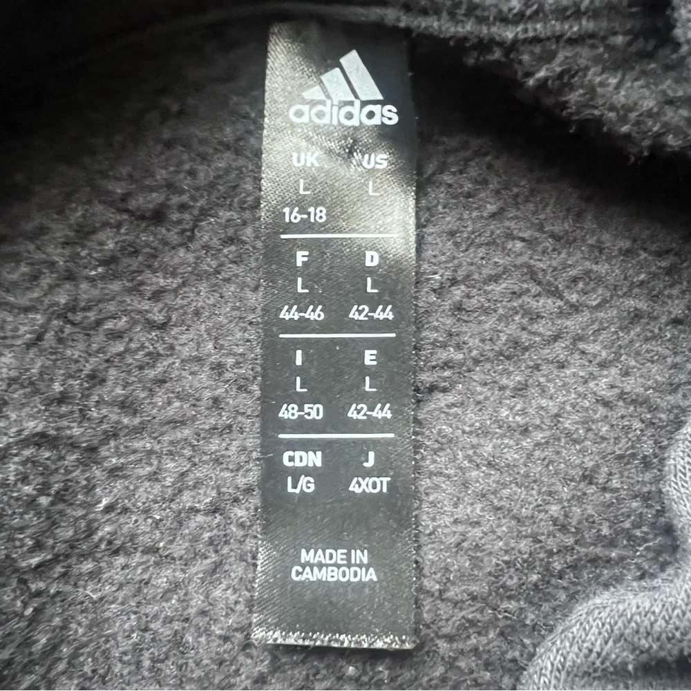 Adidas Girls Black Hoodie Sweatshirt Cheetah Print Logo Size Large